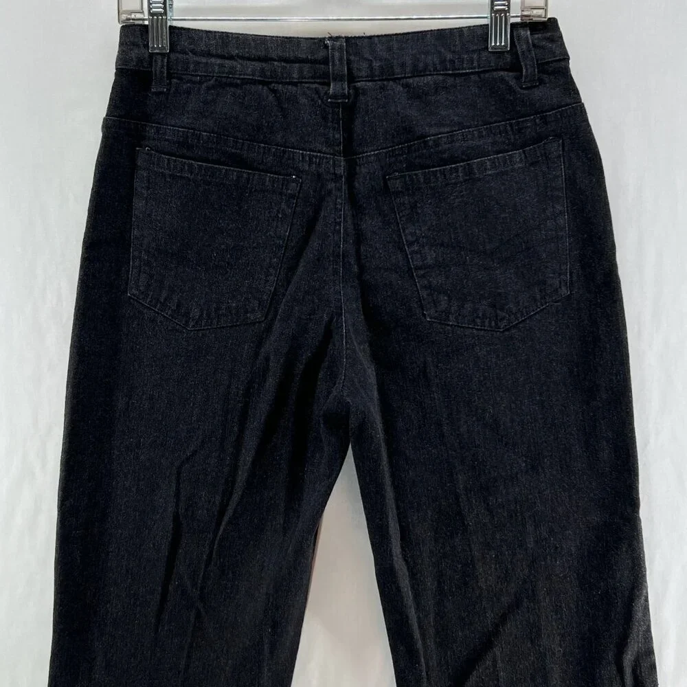 Forenza Embellished Oak Vintage Denim Pants Sz 4 Straight Mid-Rise Stretch Black - Picture 10 of 14